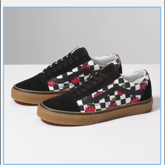 cherry checkered vans
